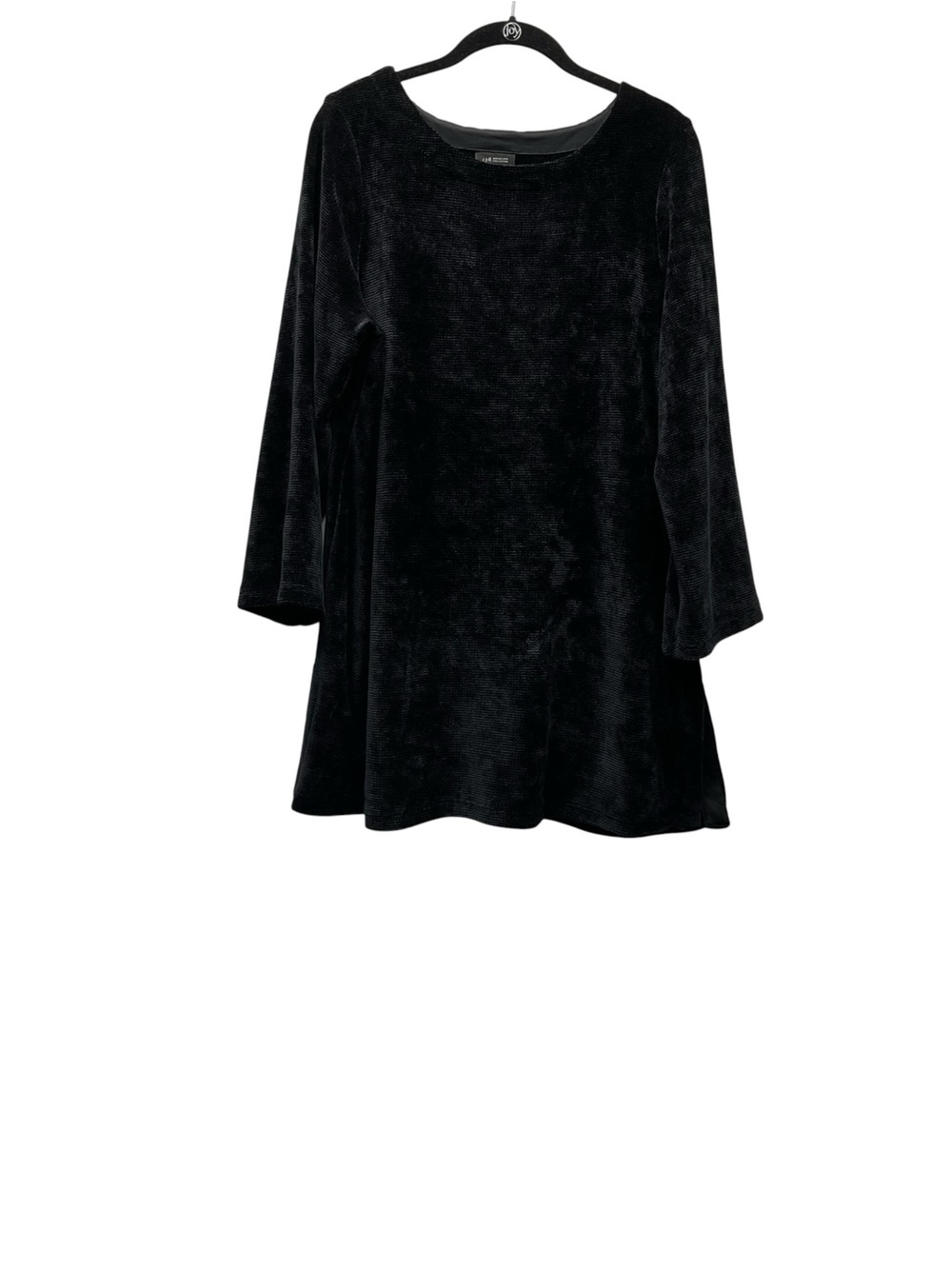 J.Jill Wearever Collection Black Chenille Tunic Blouse Large Minimalist